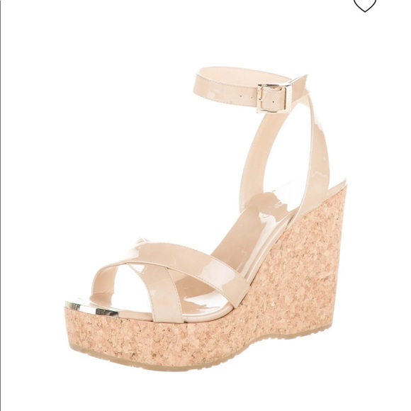Jimmy Choo Papyrus Patent Leather Wedges - Picture 5 of 5